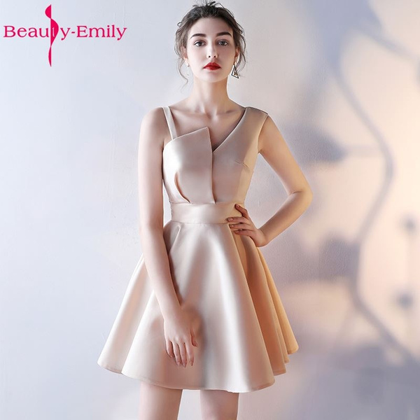 Beauty Champagne A Line Sexy Short Prom ...